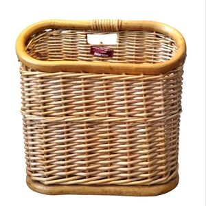 Vintage Woven Bamboo Magazine Rack Basket Lillian Vernon